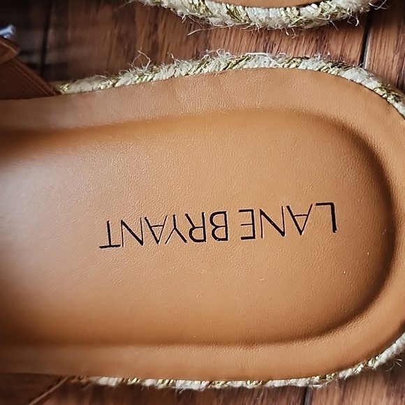 NWT Lane Bryant Cognac Espadrilles Size 8W - Picture 5 of 8